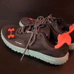 Under Armour Fat Tire GTX Black Orange Green Hiking Boots Trail Shoes | US 13